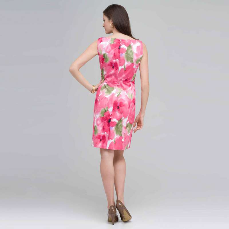 Floral Sheath Dress., Pink Gem Combo, large image number 1