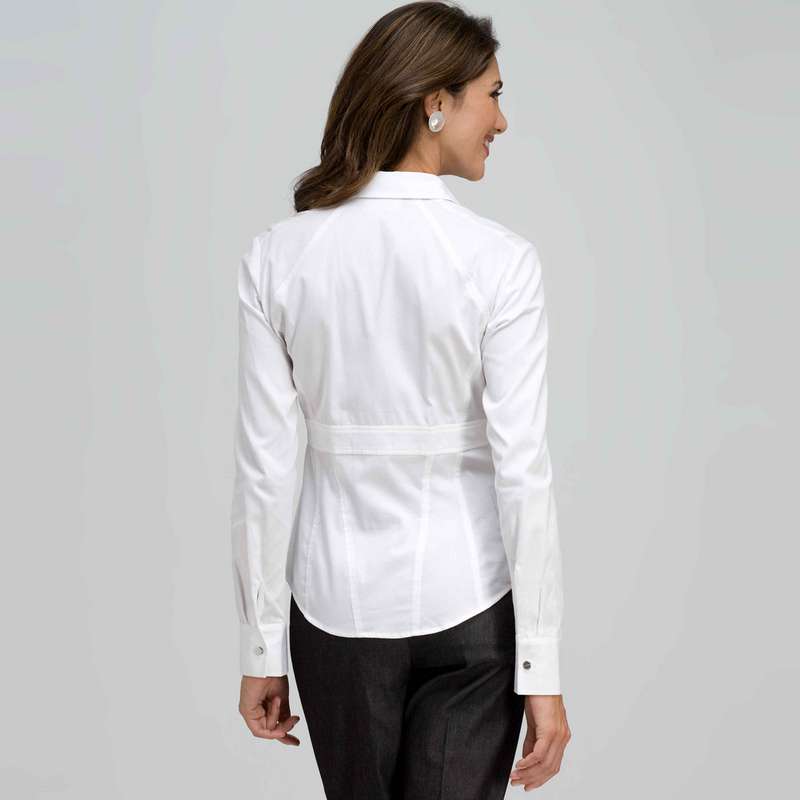 Fitted Seamed Shirt, White, large image number 1