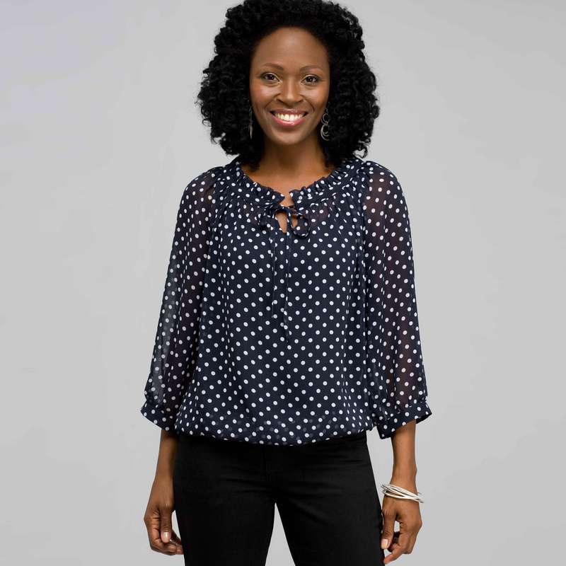 Ruffle Flounce Raglan Top, swiss navy & white, large image number 0